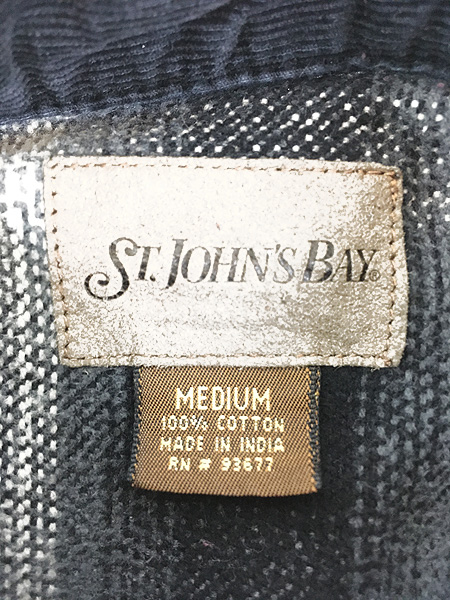 古着 00s St John's Bay ブラック オンブレ シャドー チェック ヘビー