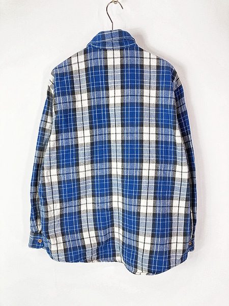 古着 80s BIG MAC ブルー × ホワイト × ブラック チェック ヘビー
