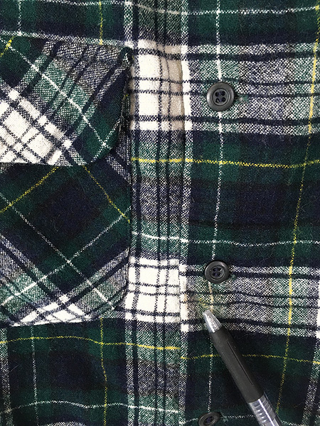 古着 70s USA製 Pendleton 好配色 グリーン チェック 開襟 ボックス
