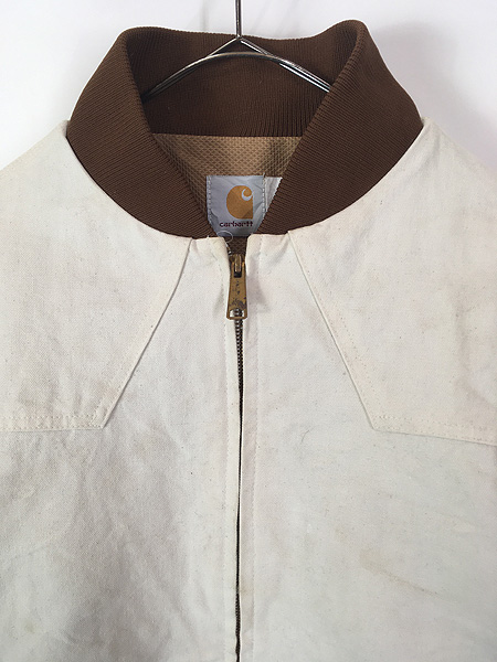 古着 80s USA製 Carhartt ウエスタン ヨーク アイボリー ダック