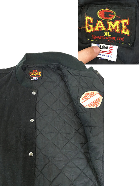 古着 90s USA製 HARLEY DAVIDSON 本革 レザー メルトン ウール