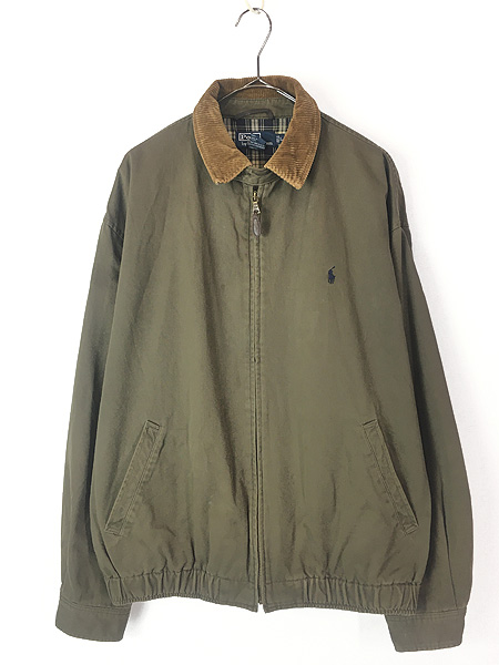 古着 Polo Ralph Lauren 襟 コーデュロイ 裏地 チェック ワンポイント