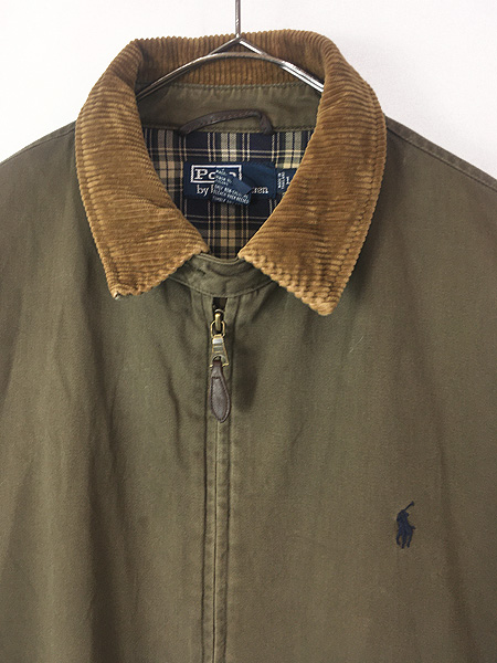 古着 Polo Ralph Lauren 襟 コーデュロイ 裏地 チェック ワンポイント