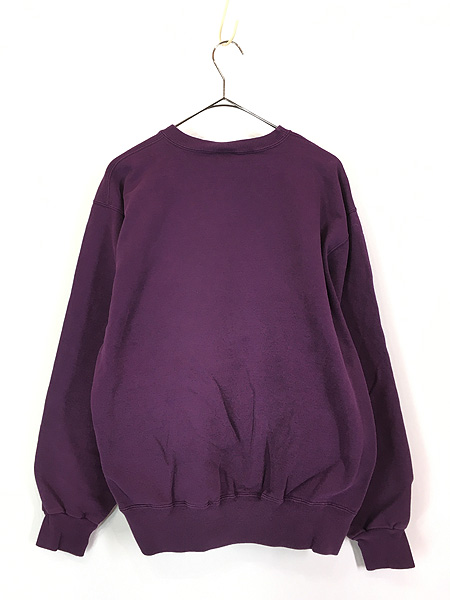 古着 90s Champion ワンポイント 前V スウェット トレーナー 紫 L 古着