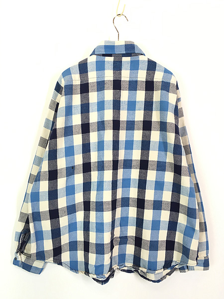 古着 80s USA製 FIVE BROTHER ブルー チェック ビッグサイズ ヘビー
