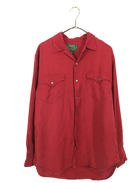 古着 90s POLO COUNTRY Ralph Lauren ポロカン ソリッド レーヨン