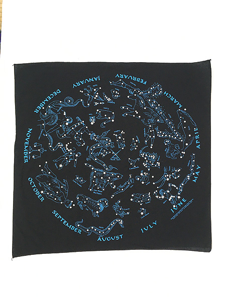 雑貨 古着 90s USA製 星座 プラネタリウム 100％ コットン バンダナ