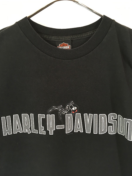 古着 00s USA製 HARLEY DAVIDSON クモの巣 スパイダー 長袖 Tシャツ