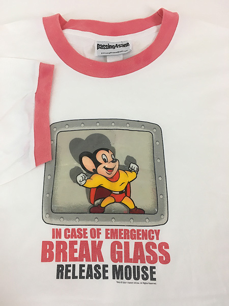 古着 00s Mighty Mouse マイティ マウス エナメル ラバー コーティング