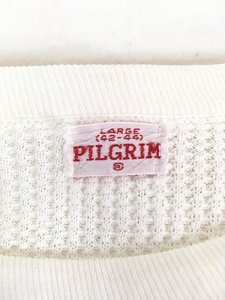 古着 60s PILGRIM 100%コットン ワッフル サーマル シャツ トップス