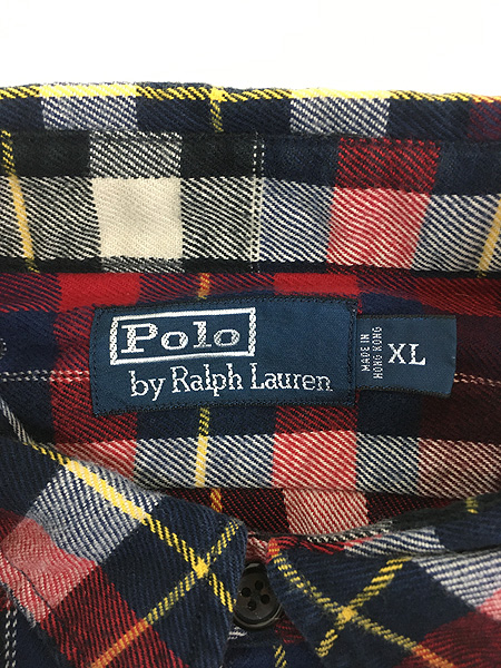 古着 90s Polo Ralph Lauren タータン チェック チンスト マチ付