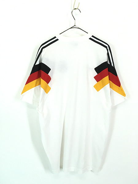 古着 90s adidas サッカー ドイツ代表 刺しゅう Tシャツ L 古着 - 古着