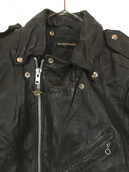 最終売り尽し】古着 80s Harley Davidson 本革 レザー ダブル
