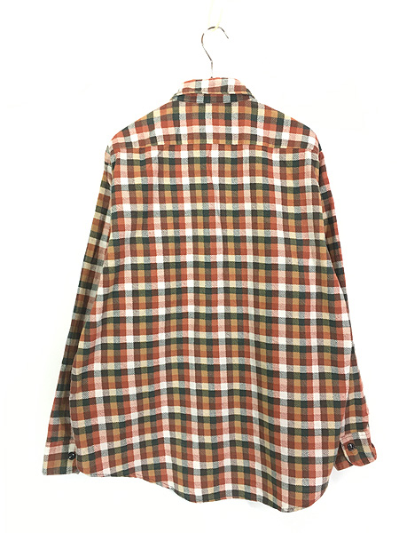 古着 70s Sears Perma-Prest ブロック チェック プリント フランネル