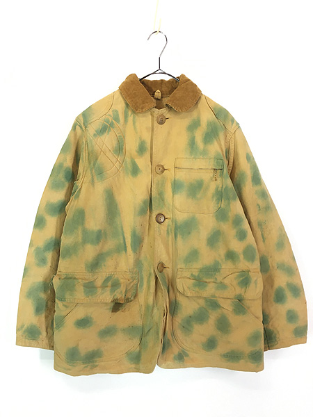 古着 50-60s JC Higgins 迷彩 ハンド ペイント ブラウン ダック