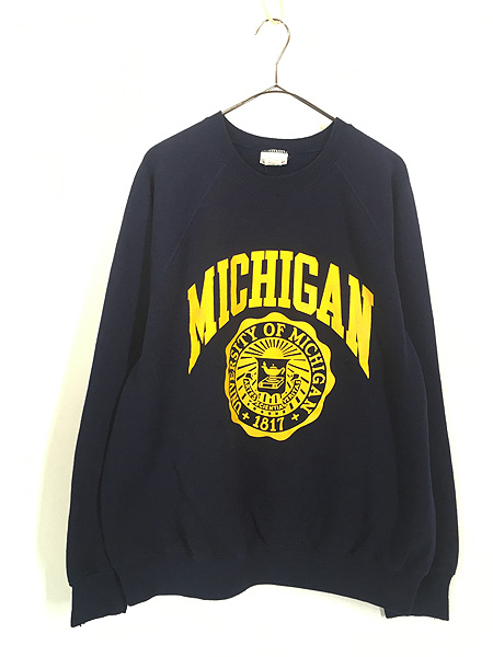 古着 90s USA製 BW 「MICHIGAN」 カレッジ スウェット トレーナー XL