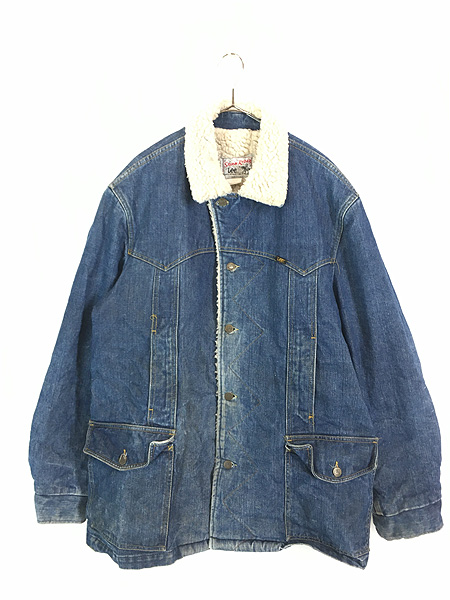 古着 70-80s USA製 Lee STORM RIDER 濃紺 デニム ボア ランチ ロング