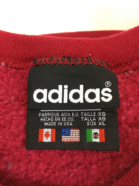 古着 90s USA製 adidas BIG トレフォイル 刺しゅう ラグラン