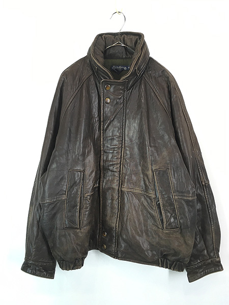 古着 90s Nautica 2way 本革 オール レザー ジャケット ブルゾン 42