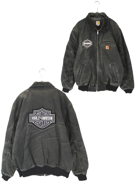 古着 Carhartt フェード ブラック ダック HARLEY DAVIDSON バー