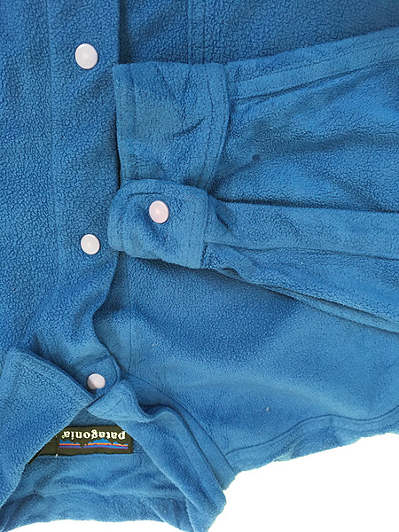 古着 90s USA製 Patagonia 「雪なし」 フリース スナップ シャツ 青 XL