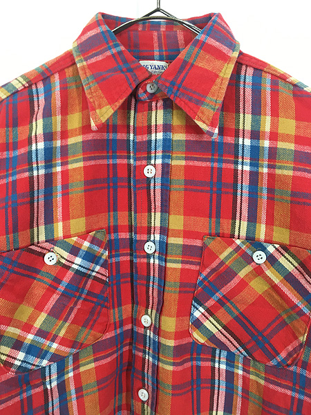 古着 60s BIG YANK 好配色 チェック ヘビー フランネル シャツ