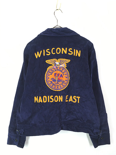 古着 70s 「WISCONSIN」 豪華 チェーン 太畝 コーデュロイ FFA