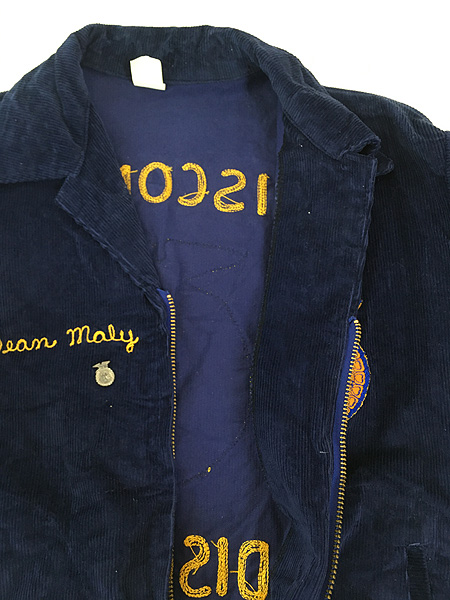 古着 70s 「WISCONSIN」 豪華 チェーン 太畝 コーデュロイ FFA