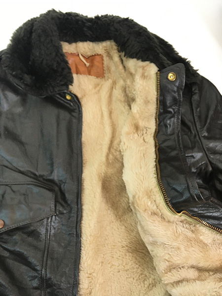 古着 70s William Barry G-1タイプ ボア ライナー 本革 レザー