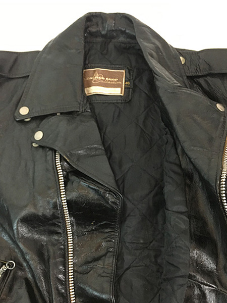 古着 70s Sears Leather Shop Collection パデッド ハの字 本革 レザー