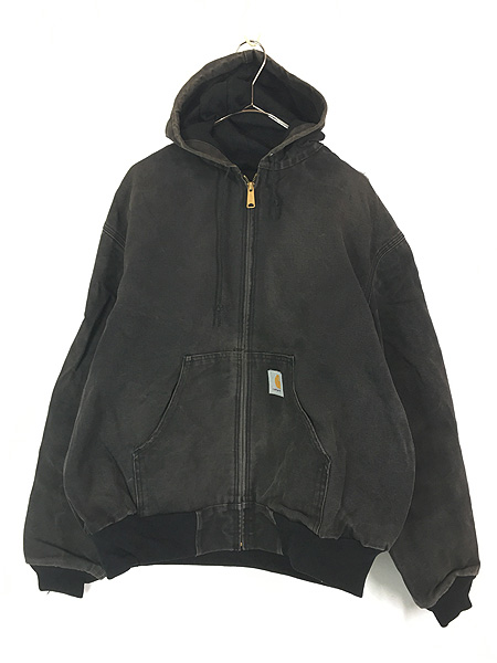 古着 80s USA製 Carhartt 裏地 メッシュ フェード ブラック ダック
