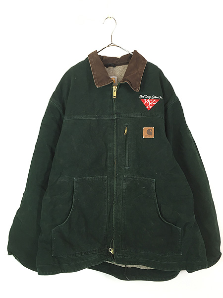 古着 Carhartt 裏ボア SPC スプルース グリーン ダック サンドストーン