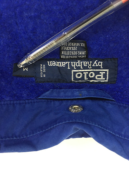古着 90s Polo Ralph Lauren 裏地 フリース ワンポイント ソリッド