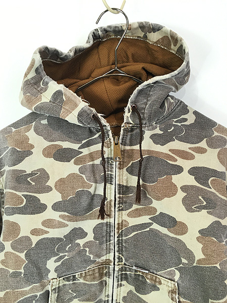 古着 80s USA製 Carhartt ダック ハンター カモ 迷彩 アクティブ