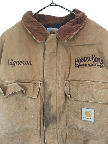 古着 90s USA製 Carhartt ブラウン ダック パデット トラディショナル