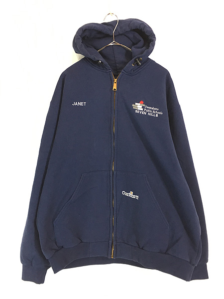 古着 90s Carhartt 裏地 メッシュ ワンポイント 刺しゅう スウェット