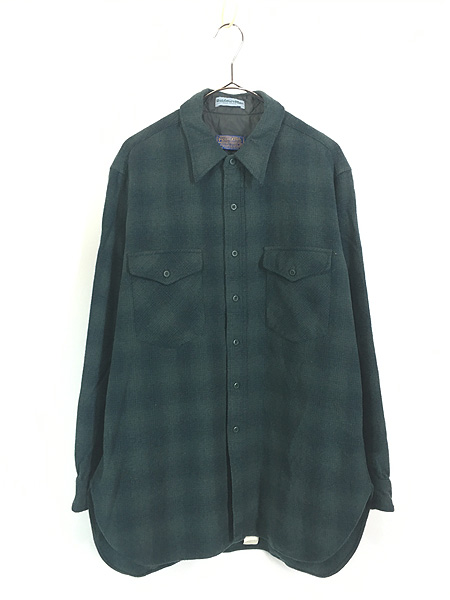 古着 70s USA製 Pendleton × Outdoors Man Wネーム オンブレ シャドー