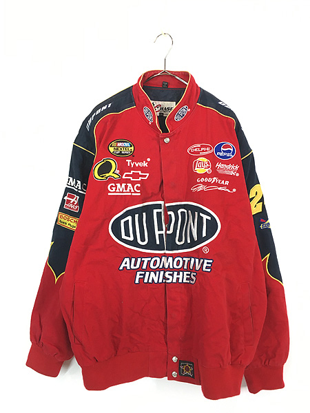 古着 90s CHASE 「DUPONT」 ファイヤー パターン 企業 刺しゅう