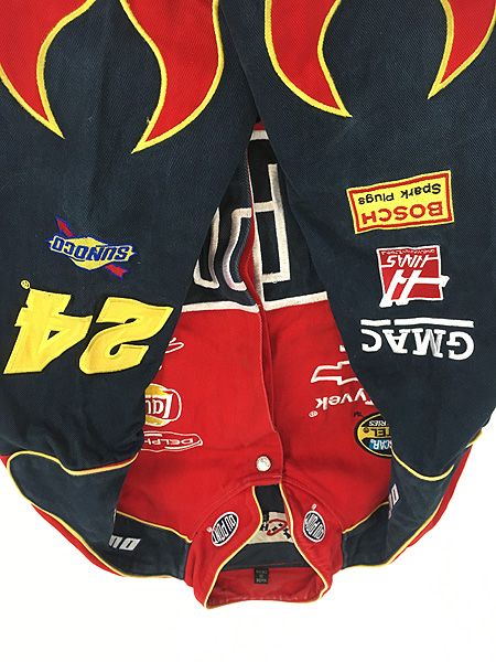 古着 90s CHASE 「DUPONT」 ファイヤー パターン 企業 刺しゅう