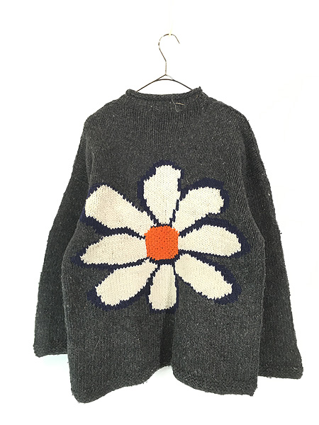 古着 80-90s エクアドル製 ARTESANIAS 両面 フラワー デイジー