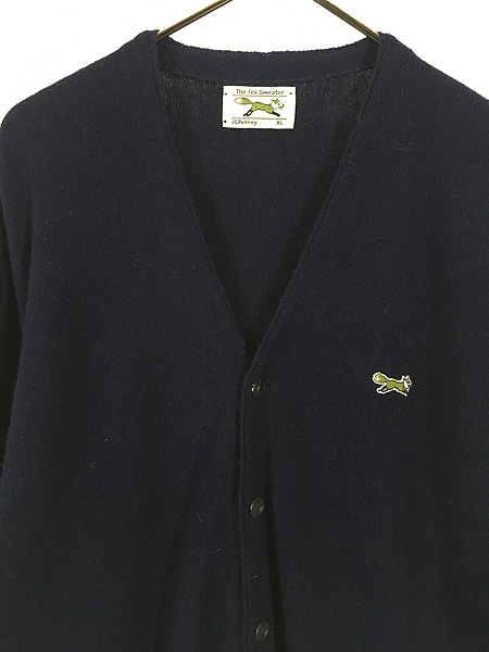 古着 80s USA製 JC Penney The Fox Sweater キツネ ワッペン アクリル