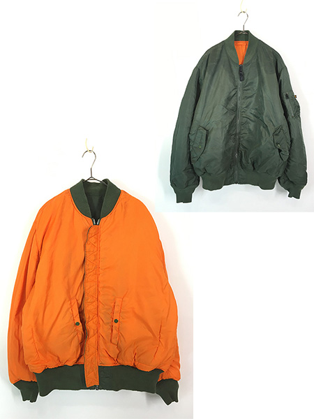 古着 80-90s ALPHA MA-1 ミリタリー リバーシブル フライト ジャケット