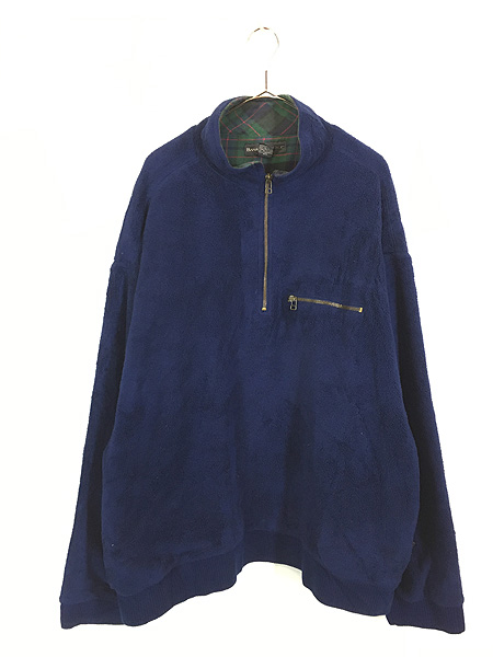 古着 90s BANANA REPUBLIC チェック ライナー ハーフジップ プル