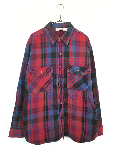 古着 90s FIVE BROTHER カラフル チェック ヘビー フランネル コットン