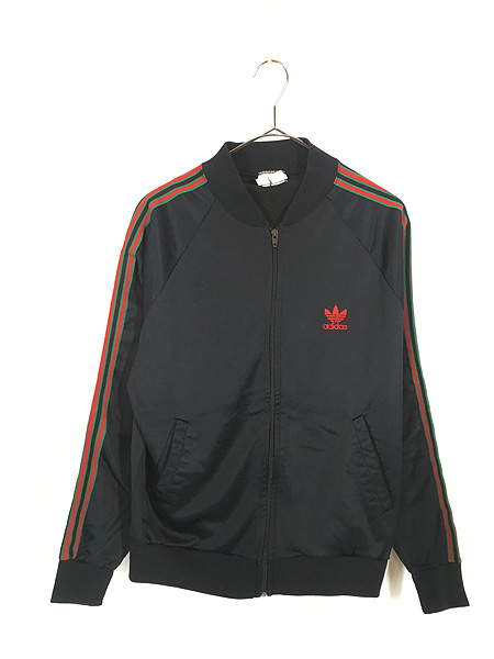 古着 80s USA製 adidas 「RUN DMC モデル」 光沢 ジャージ トップ