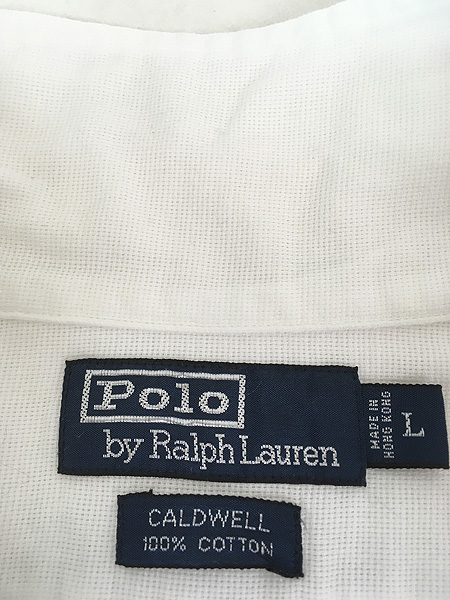 古着 90s Polo Ralph Lauren 「CALDWELL」 裾ポニー ソリッド ガーゼ