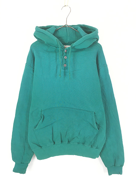 古着 90s USA製 LL Bean × Russell Wネーム 無地 ソリッド ハーフ