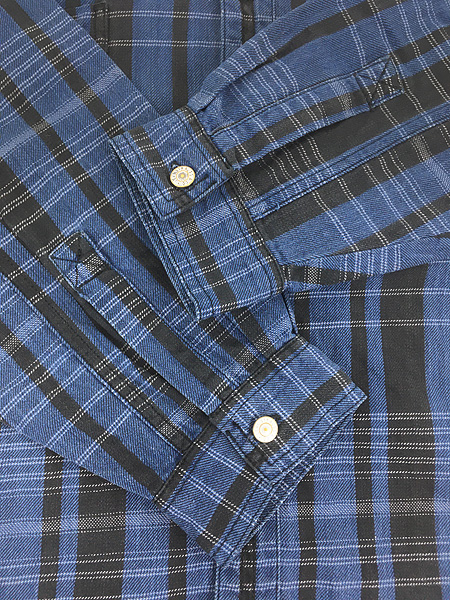 古着 90s Levi's ブラック × ブルー チェック 100% コットン デニム