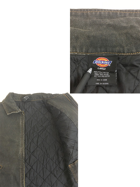 古着 00s- Dickies キルティング ライナー BLK オールブラック ダック