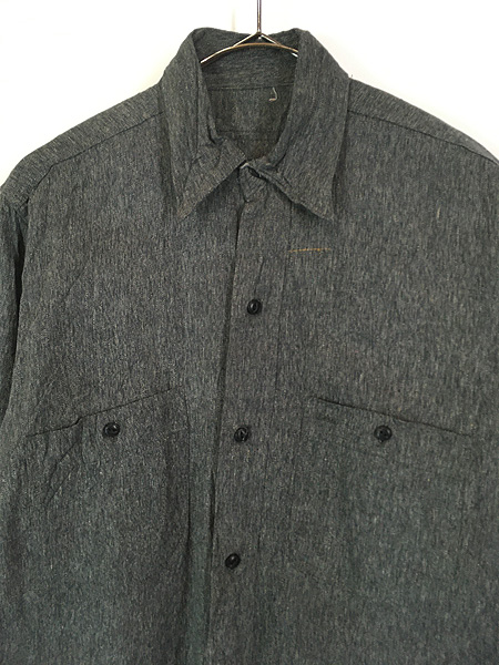 古着 Deadstock!! 40-50s マチ付 丸ポケ 100%コットン ブラック